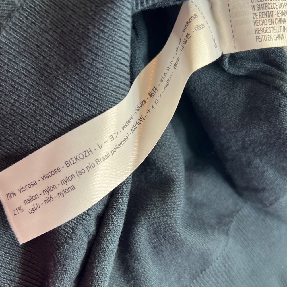 Zara Womens Stretch Dark Color High Neck Long Sleeve Top S A030323 - Picture 3 of 6